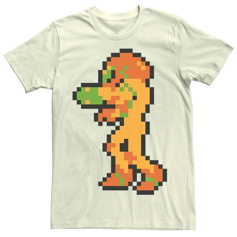 Men's Nintendo Samus Suit Colorful Pixelated Tee, Size: 3XL, Grey Product Image