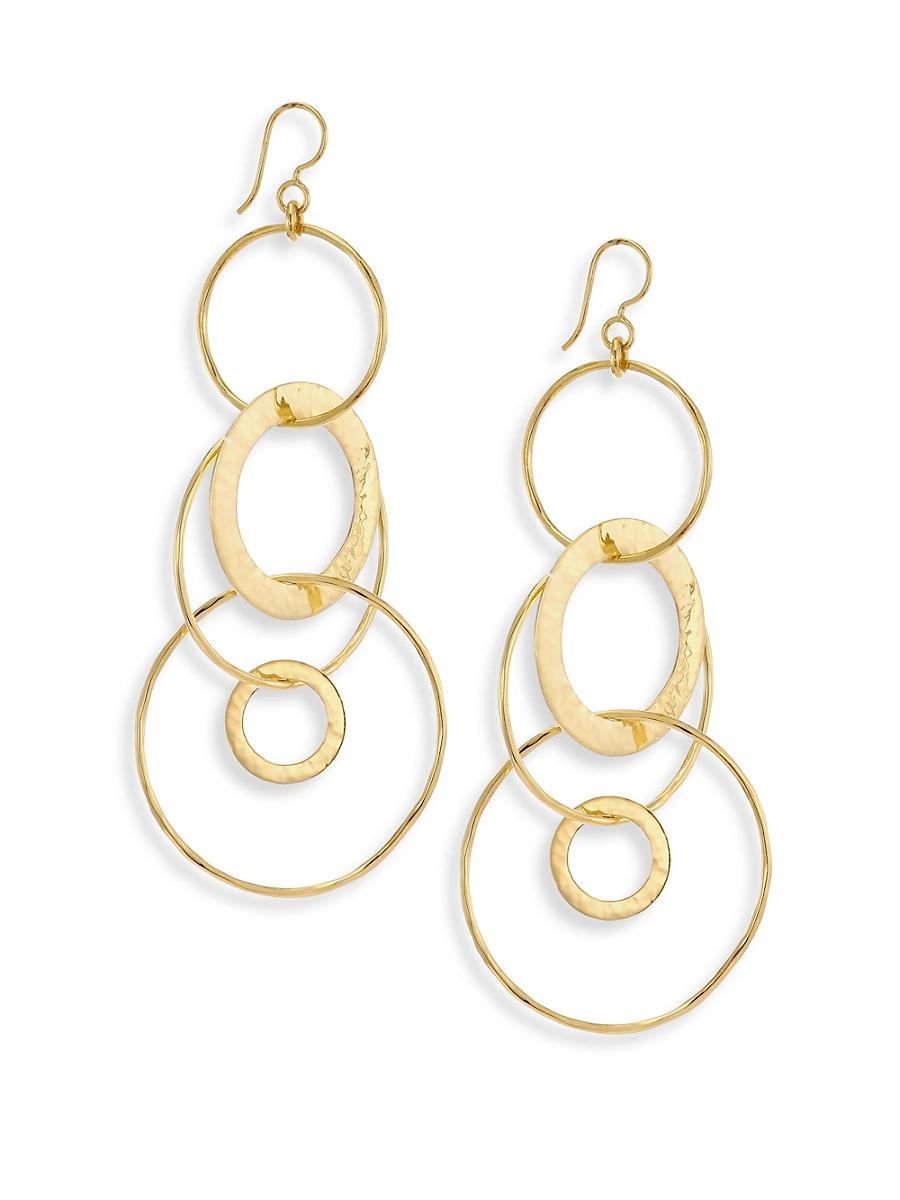Womens Classico Jumbo 18K Yellow Gold Hammered Jet Set Earrings Product Image