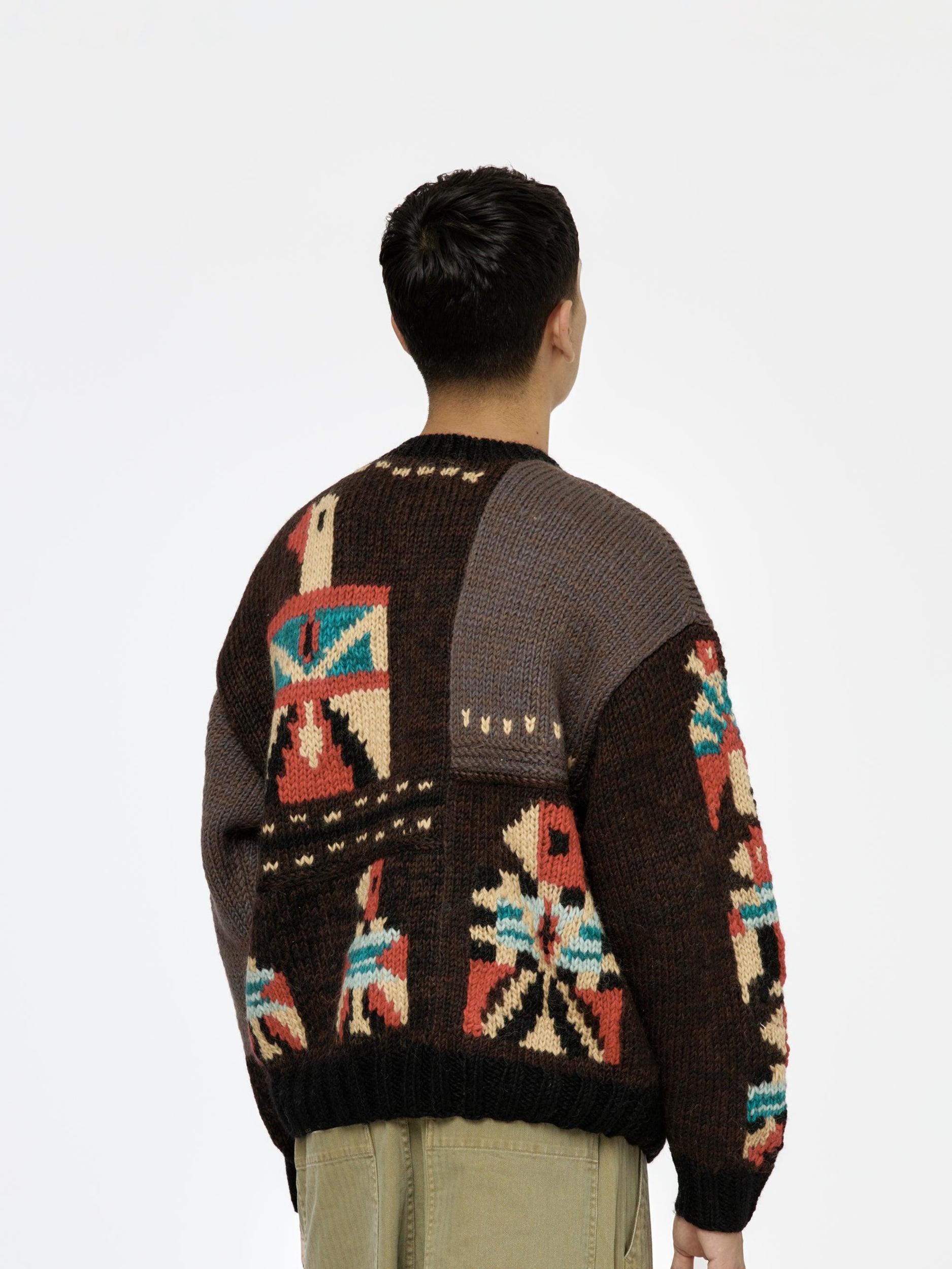 Hand Knit STD Cowichan Crew Sweater (Charcoal) Product Image