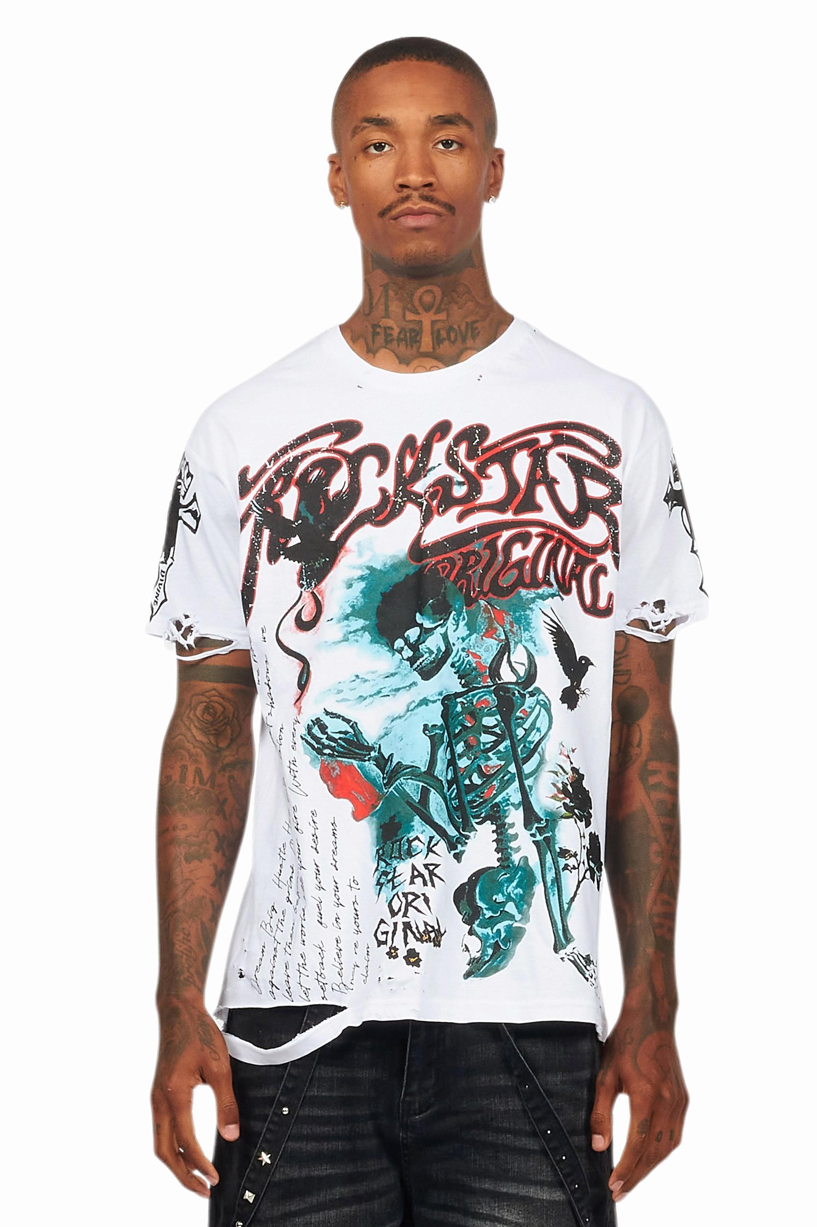 Danby White Graphic Oversized T-Shirt Male Product Image