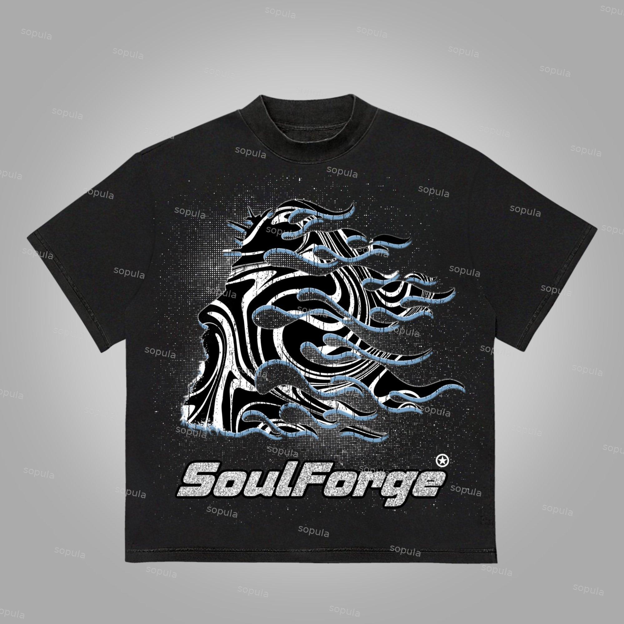Sopula Soulforge Flame Jesus Network Makes Old Graphics Cotton T-Shirt Product Image