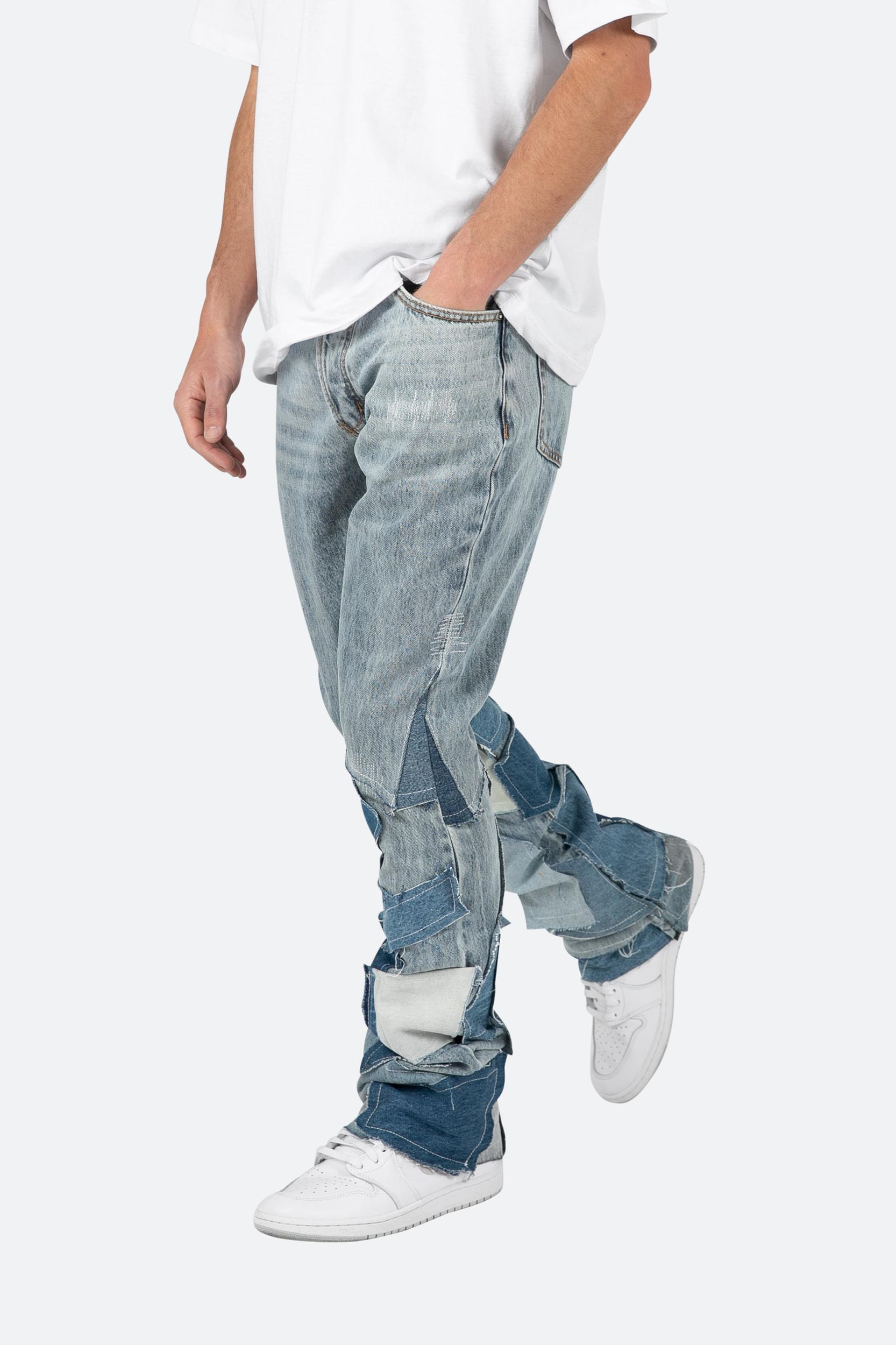 B424 Patch Flare Denim - Blue Product Image