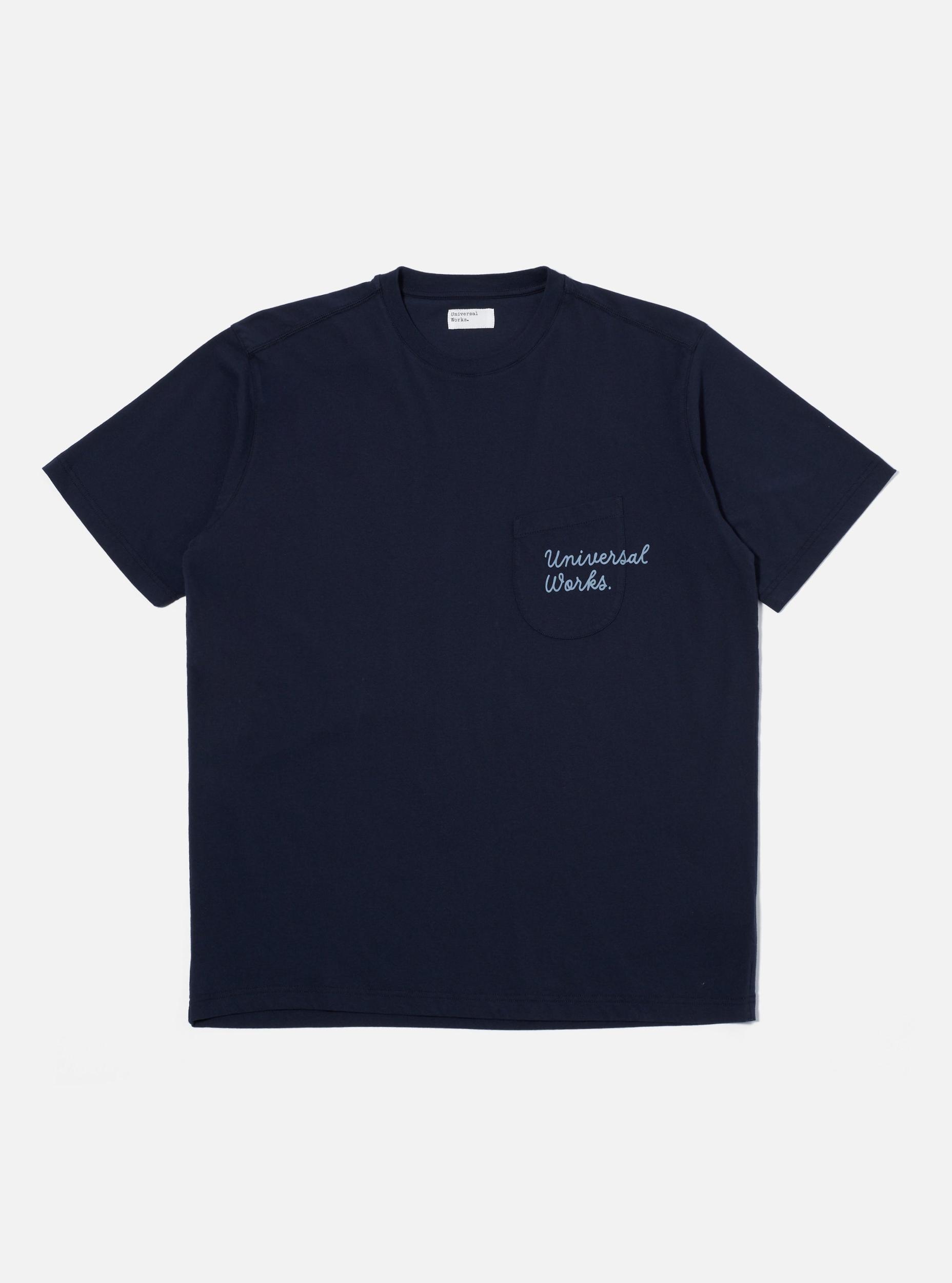 Bright Navy Organic Jersey Print Pocket Tee Product Image