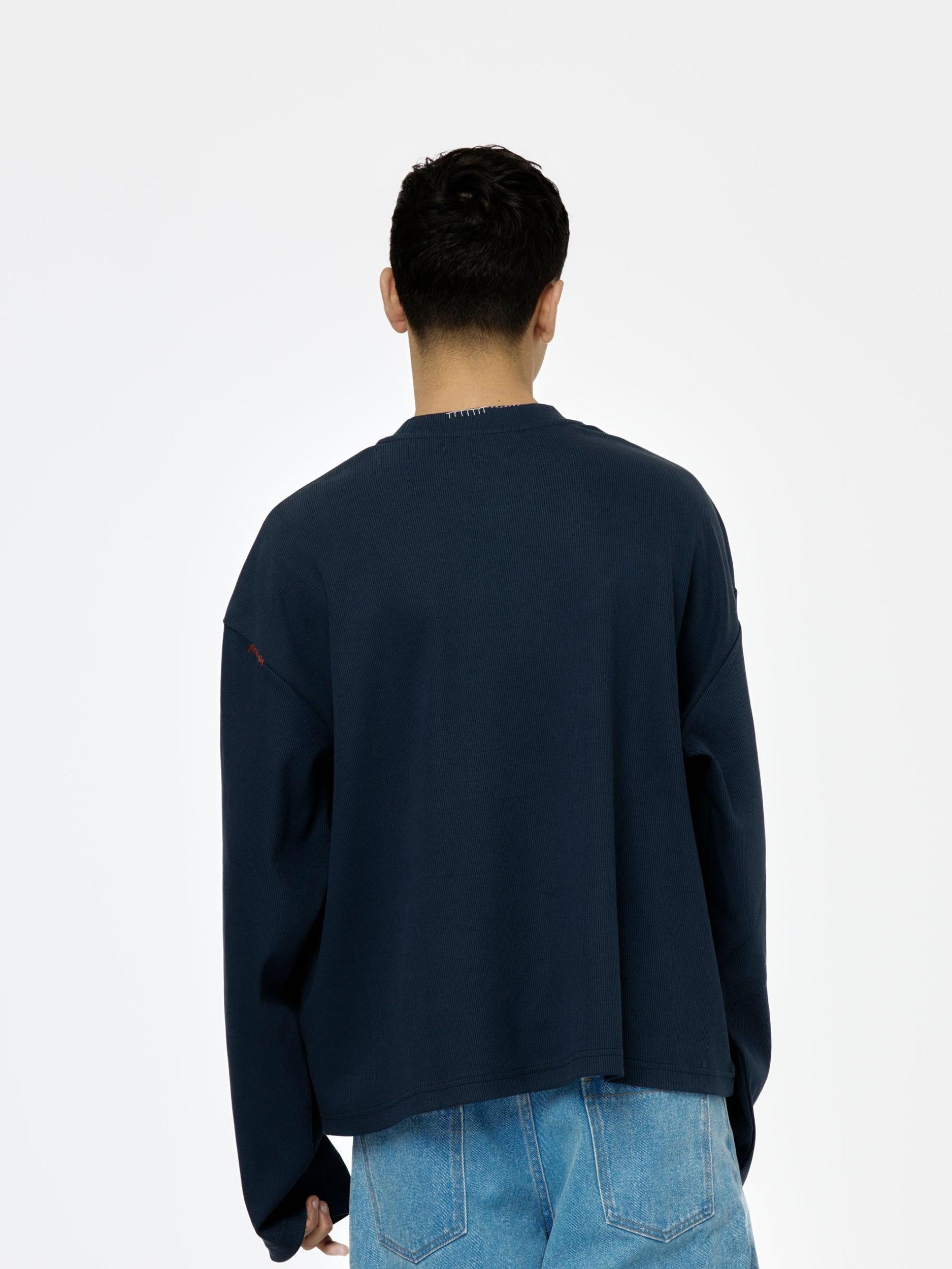 Oversized Long-Sleeved T-Shirt (Blue China) Product Image