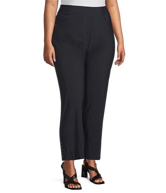 IC Collection Plus Size Slim Stretch Knit Cropped Pants Product Image