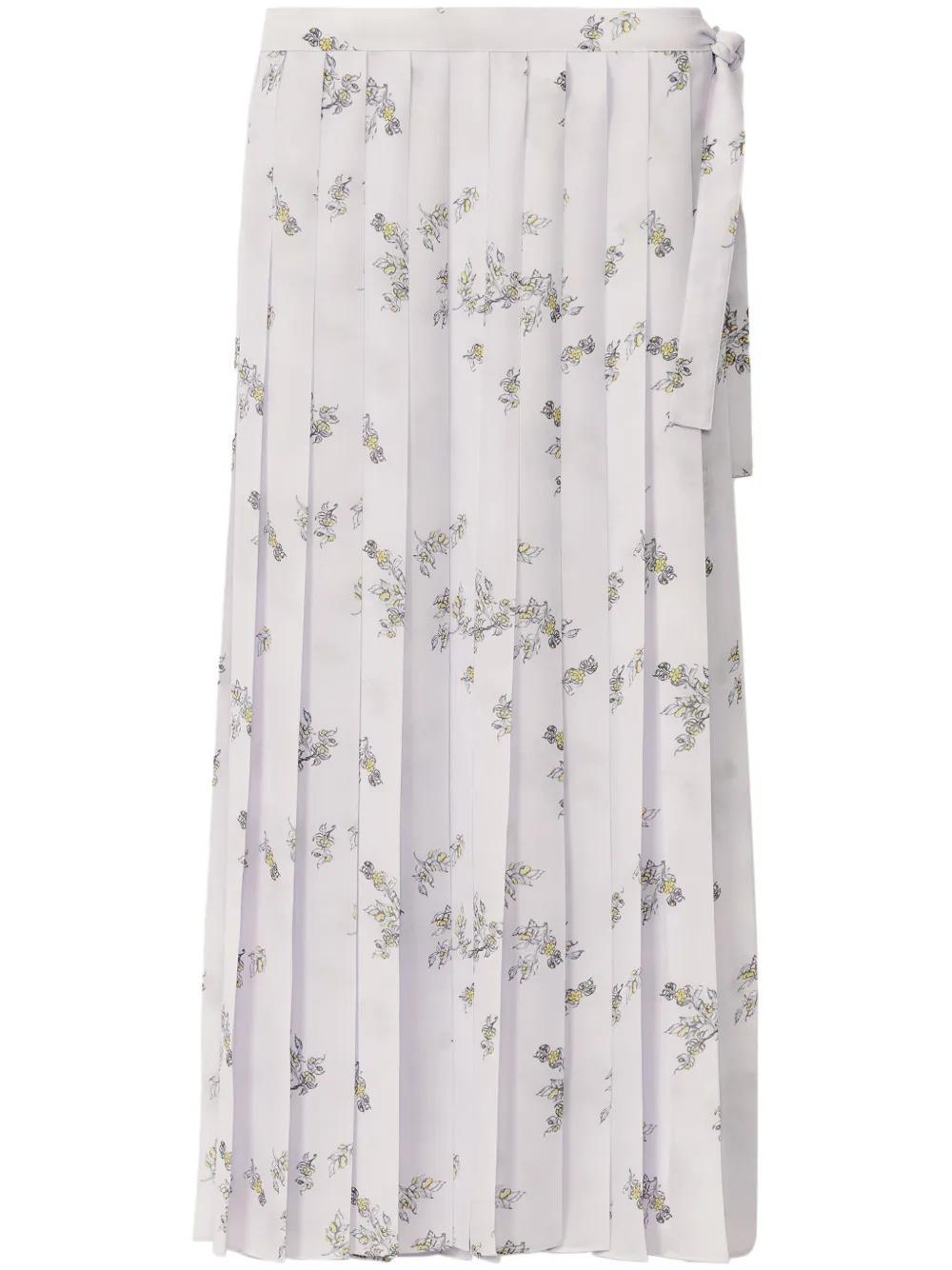 FABIANA FILIPPI Floral-print Midi Skirt In Lavender Product Image