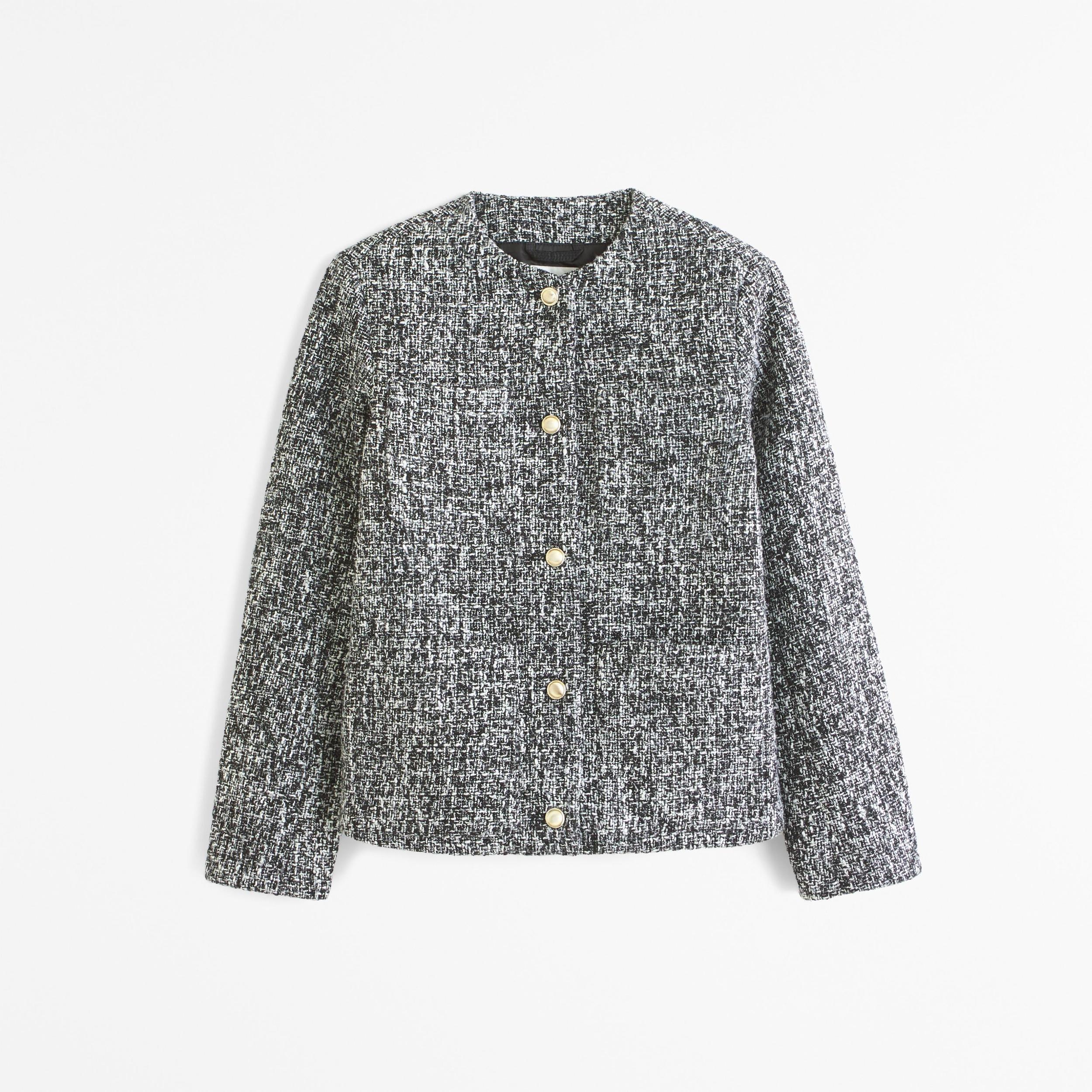 Collarless Tweed Jacket Product Image