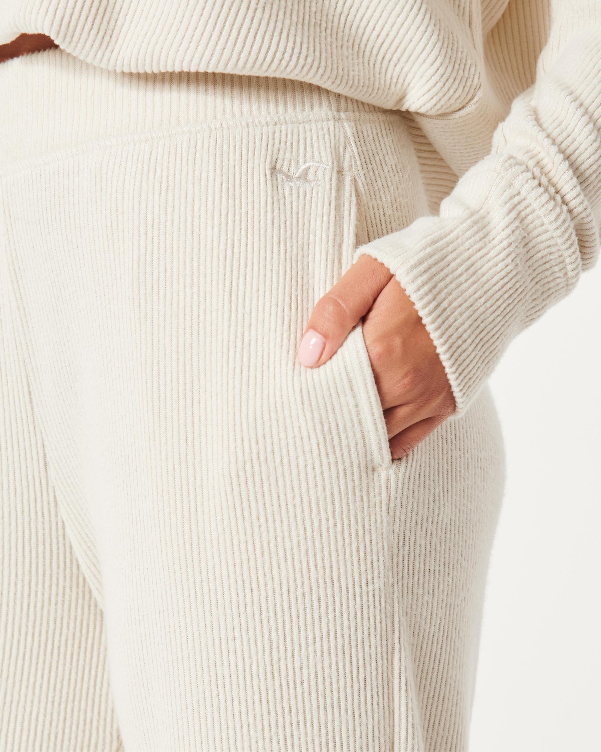 Cozy Ribbed Wide-Leg Pants Product Image