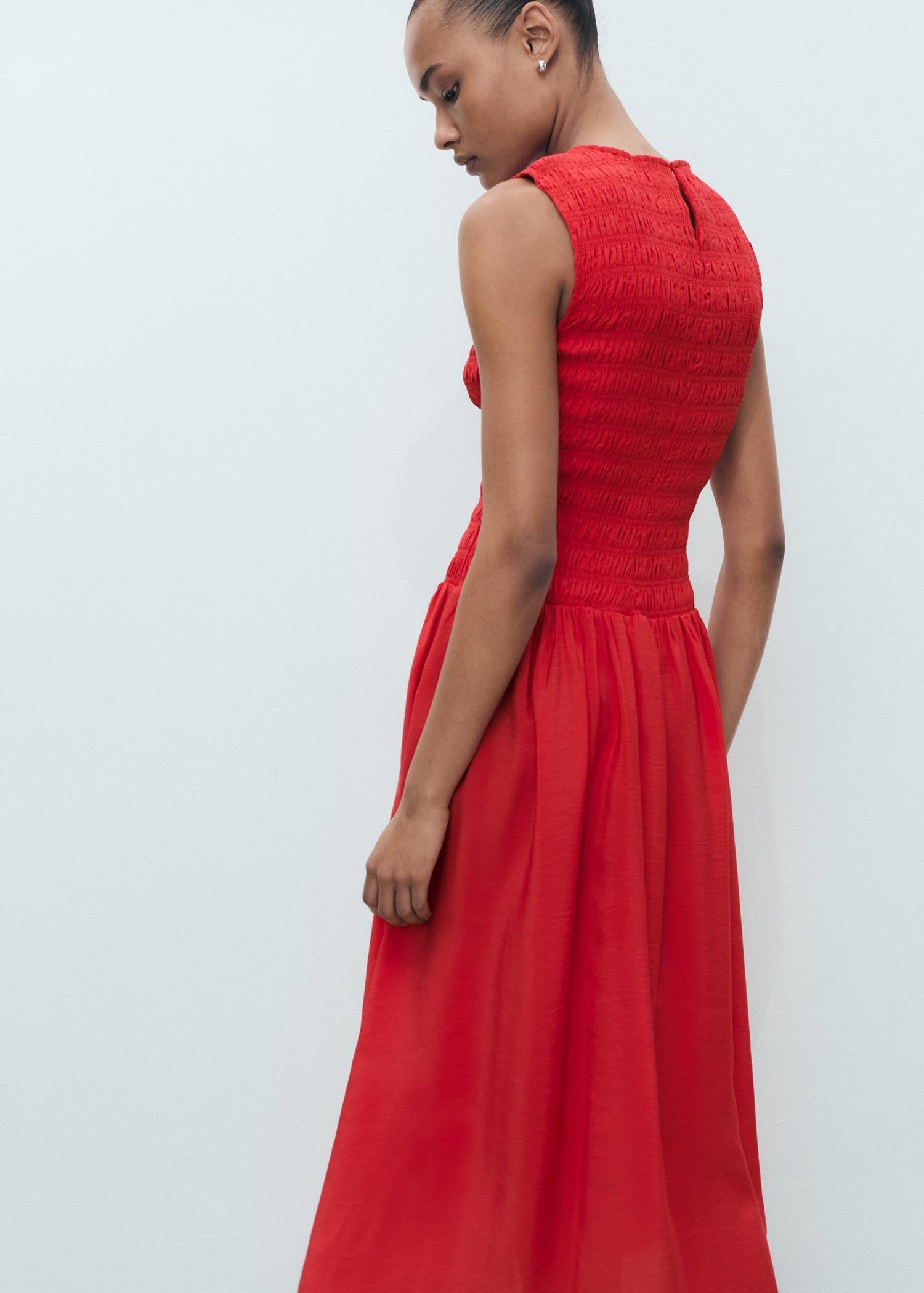 Flared dress with gathered body - Women | MANGO USA Product Image