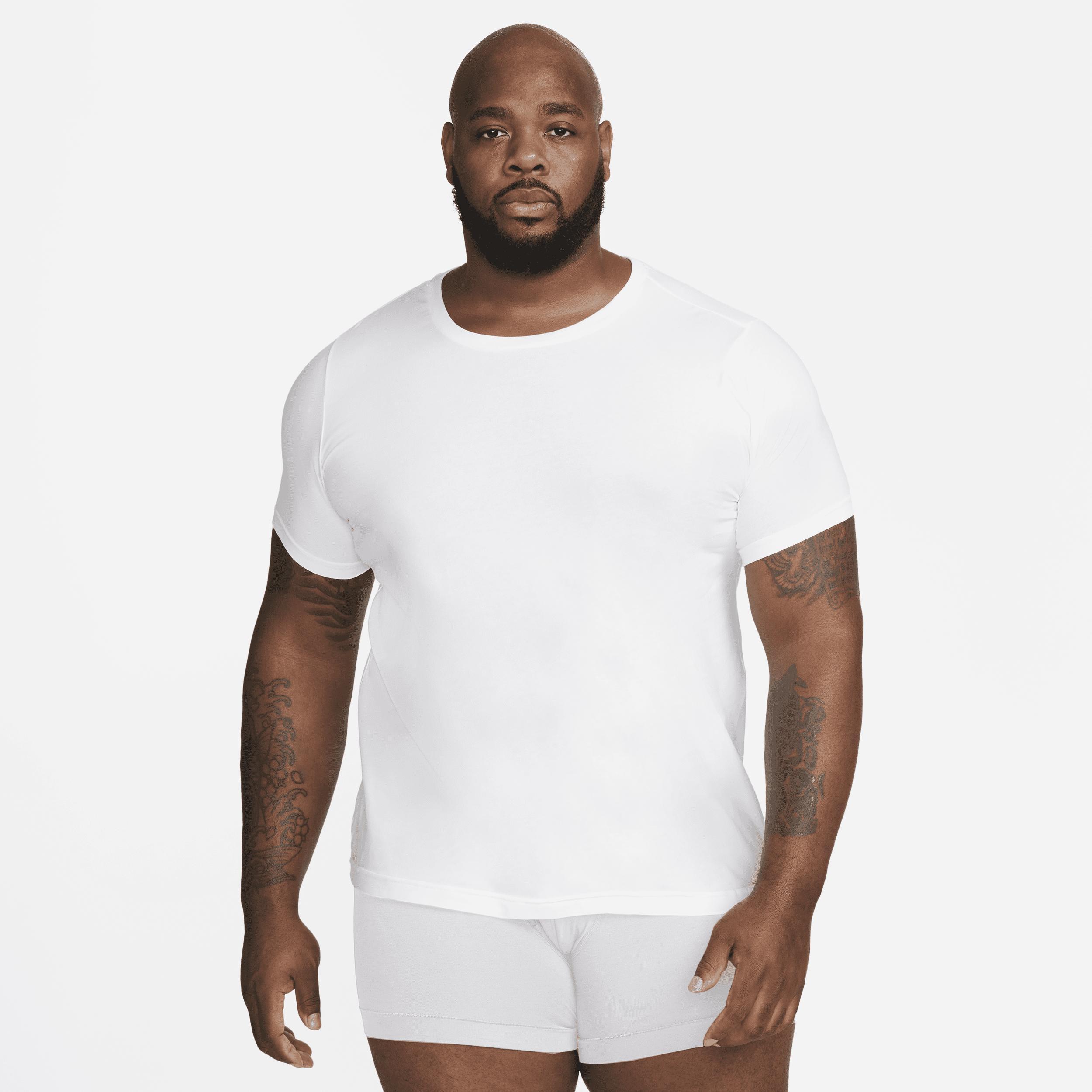 Men's Nike Dri-FIT Essential Cotton Stretch 2-Pack Crewneck Undershirt, Size: XXL, White Product Image