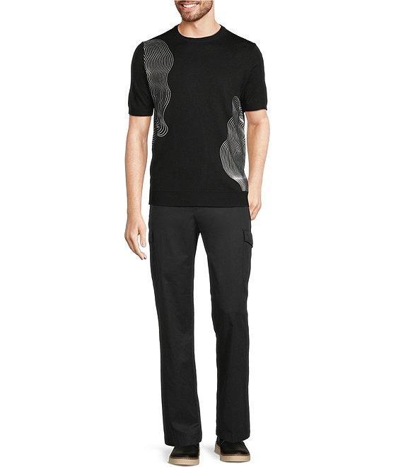 Murano Interdimensional Collection Open Knit Short Sleeve Crew Neck Knit Sweater Product Image