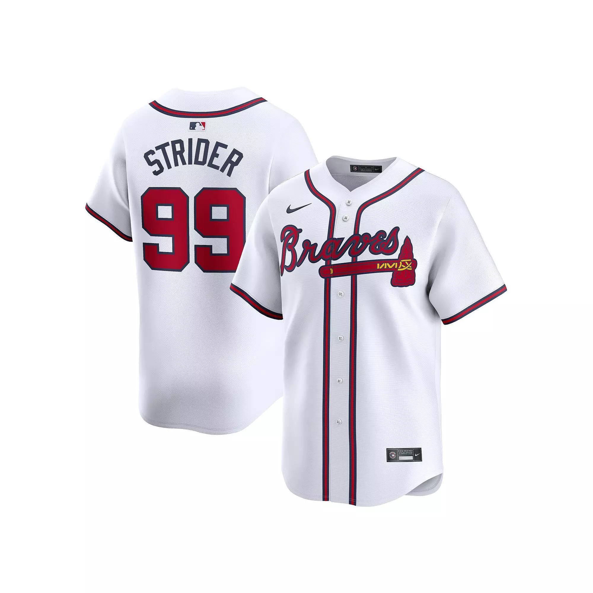 Men's Nike Spencer Strider White Atlanta Braves Home Limited Player Jersey, Size: 2XL Product Image