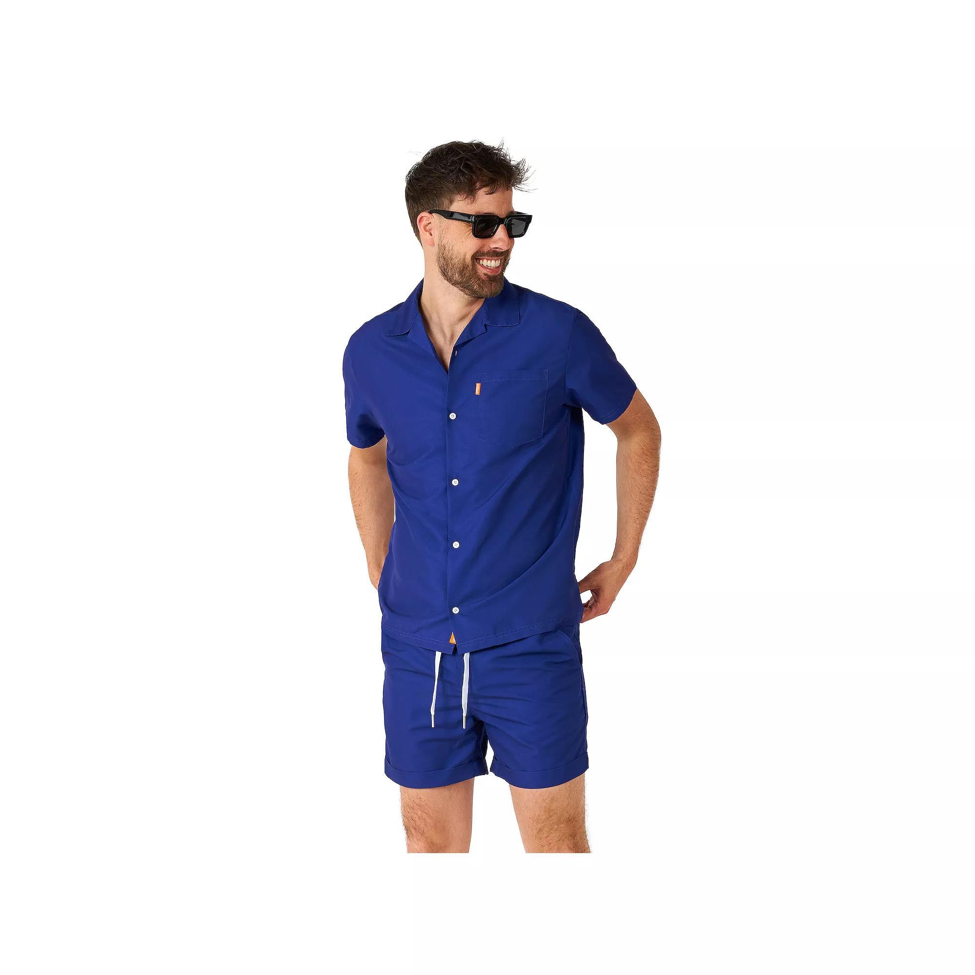 Men's OppoSuits Cool Royale Short Sleeve Button Down Shirt & Shorts Set, Boy's, Size: XXL, Blue Royale Product Image