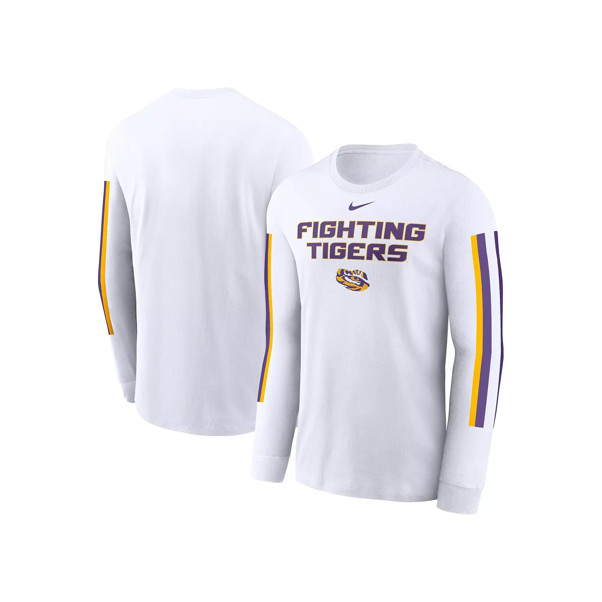 Men's Nike White LSU Tigers Local Spirit Slogan Long Sleeve T-Shirt, Size: Large Product Image