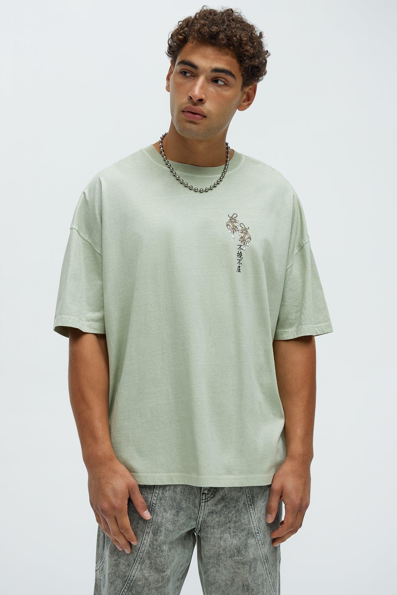 Tiger Crane Oversized Short Sleeve Tee - Olive Product Image
