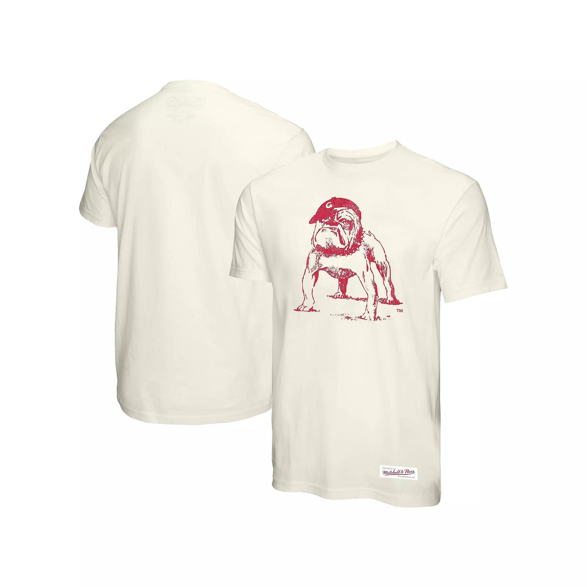 Men's Mitchell & Ness  Cream Georgia Bulldogs Vintage Tone T-Shirt, Size: Medium, Beige Product Image