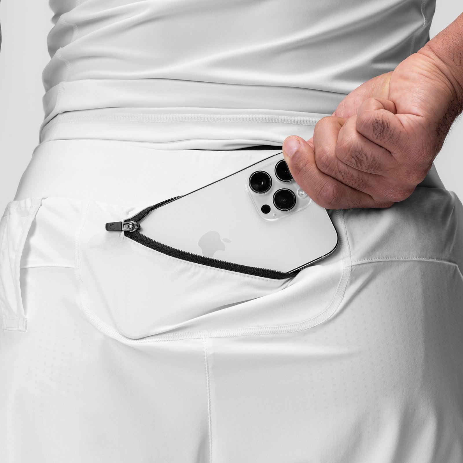 0866. Tetra-Lite® 7" Liner Short - White "Cyber"/White Product Image