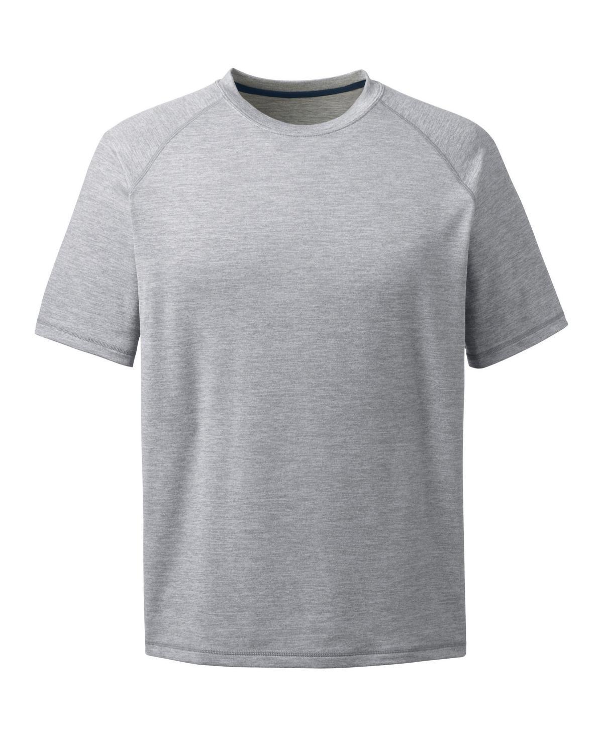 Men's Lands' End School Uniform Short Sleeve Active Tee, Size: Large, Gray Grey Product Image