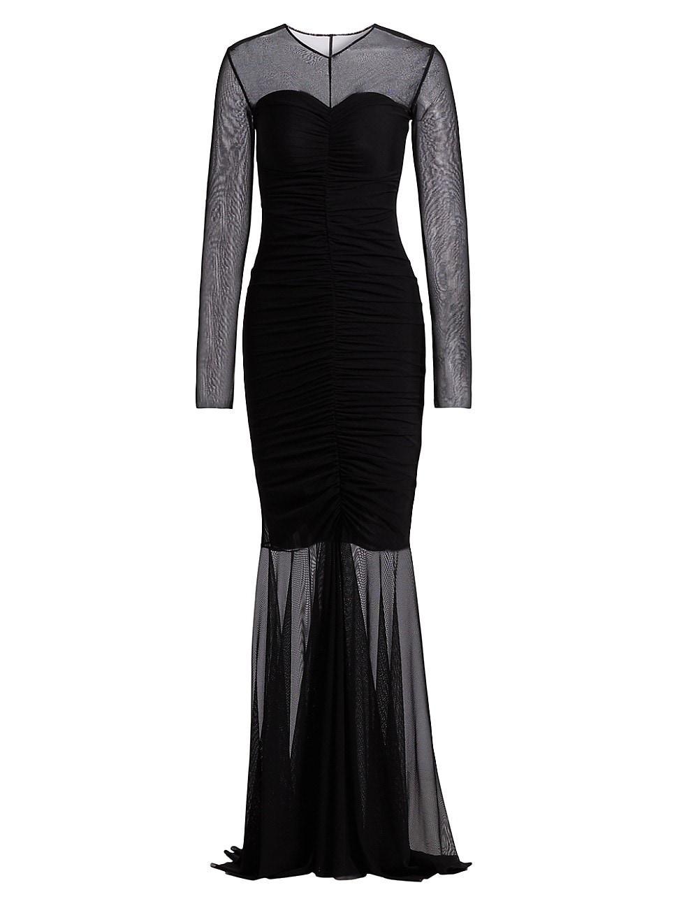 Womens Long-Sleeve Fishtail Gown Product Image