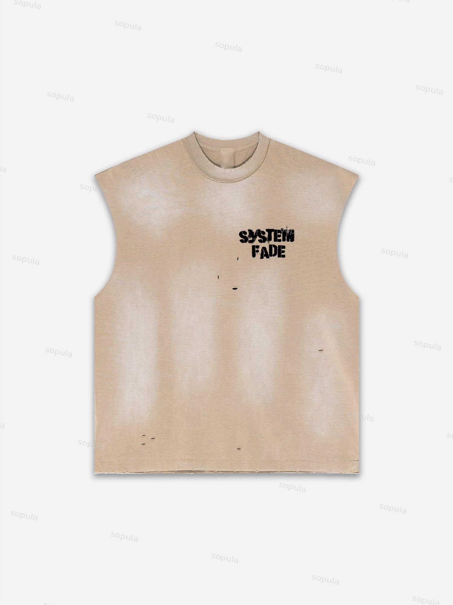 Future World Brainstorming Graphic Print Distressed Tank Top Product Image