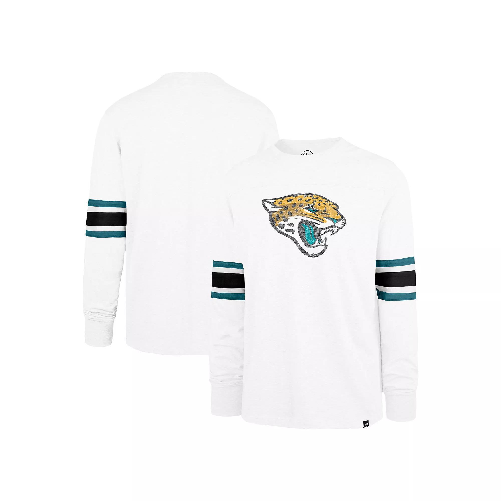 Men's '47 White Jacksonville Jaguars Gridiron Premier Brex Long Sleeve T-Shirt, Size: Medium Product Image