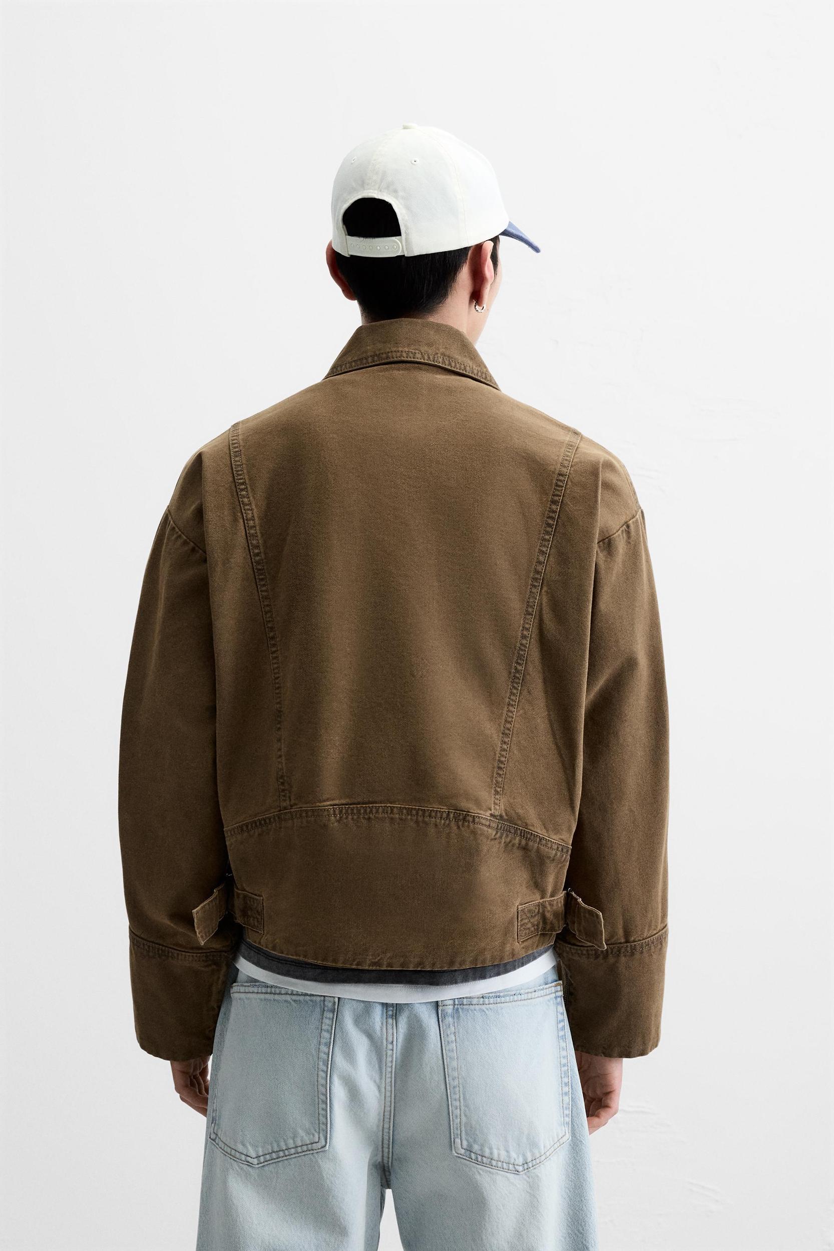 ZIPPERED DENIM JACKET Product Image