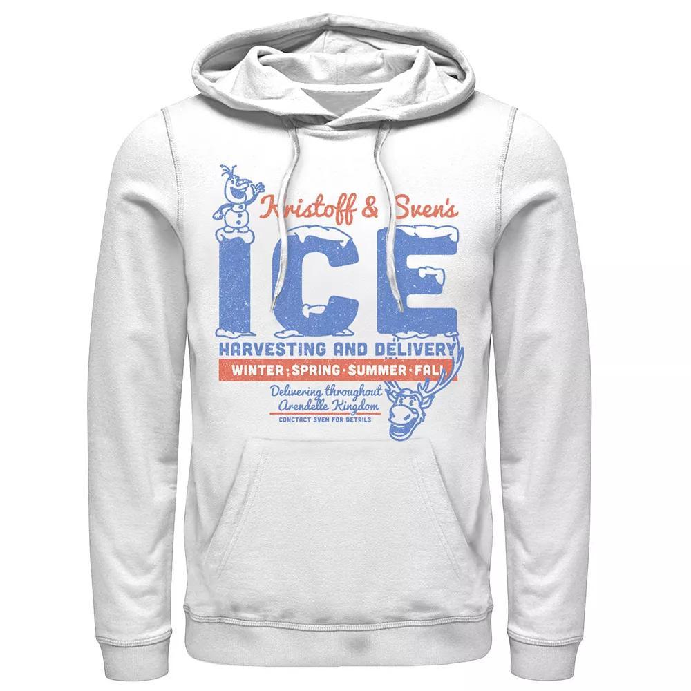 Disney's Frozen Men's Kristoff & Sven's Ice Harvesting And Delivery Hoodie, Size: Medium, White Product Image