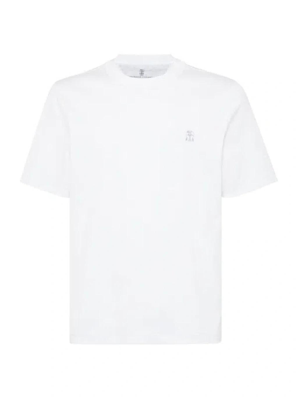 BRUNELLO CUCINELLI Cotton Logo Polo Shirt In White Product Image