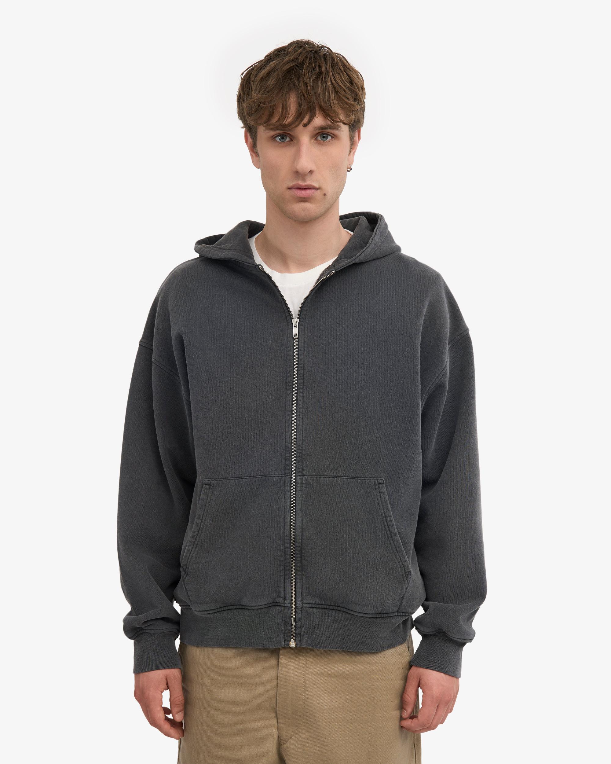 Organic Oversized Zip Hood - Faded Black Product Image