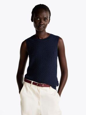 Mini Cable Knit Wool-Blend Sweater Tank Product Image