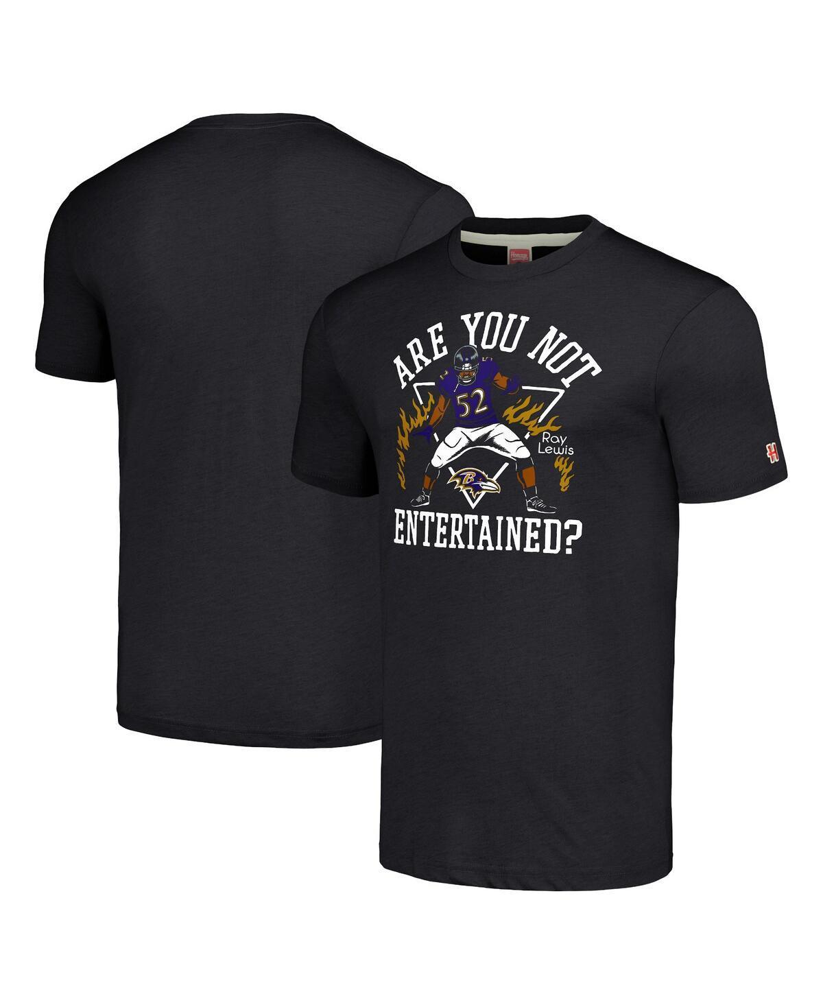 Men's Homage Ray Lewis Charcoal Baltimore Ravens Retired Player Caricature Tri-Blend T-Shirt, Size: Medium Product Image