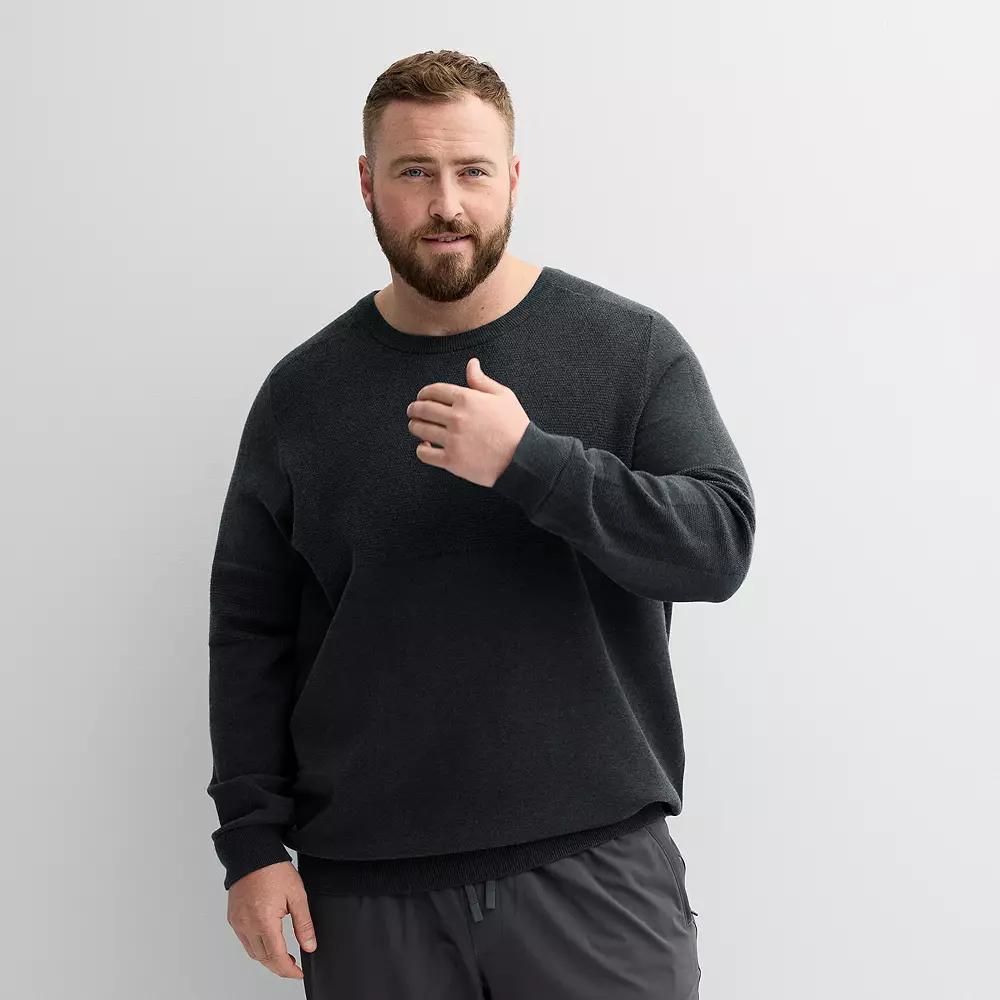 Big & Tall FLX Commuter Crewneck Sweater, Men's, Size: XXL Tall, Black Grey Product Image