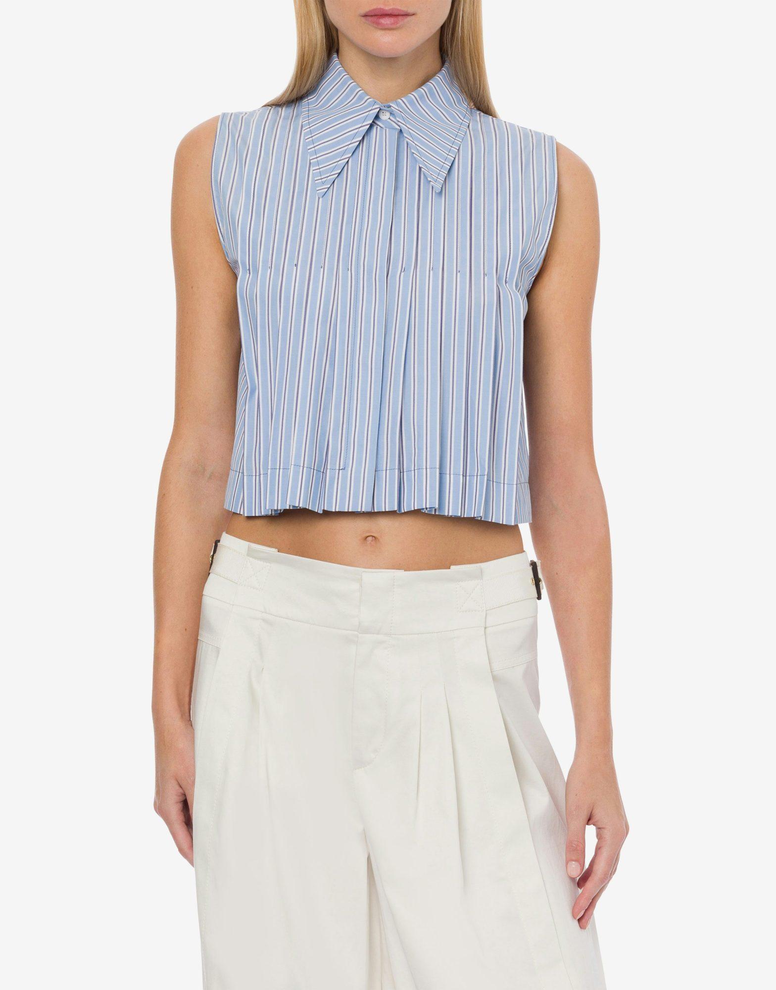 ALBERTA FERRETTI Striped Cropped Top In Blue Product Image