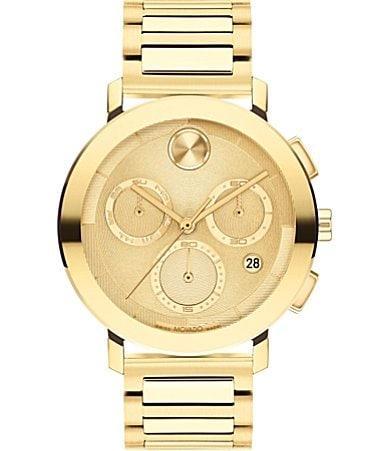 Movado Bold Mens Evolution 2.0 Quartz Chronograph Gold Tone Stainless Steel Bracelet Watch Product Image