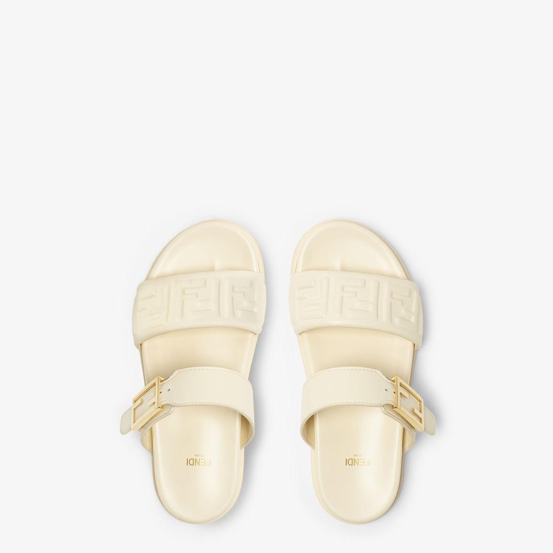 Fendi FeelWhite nappa leather slides Product Image