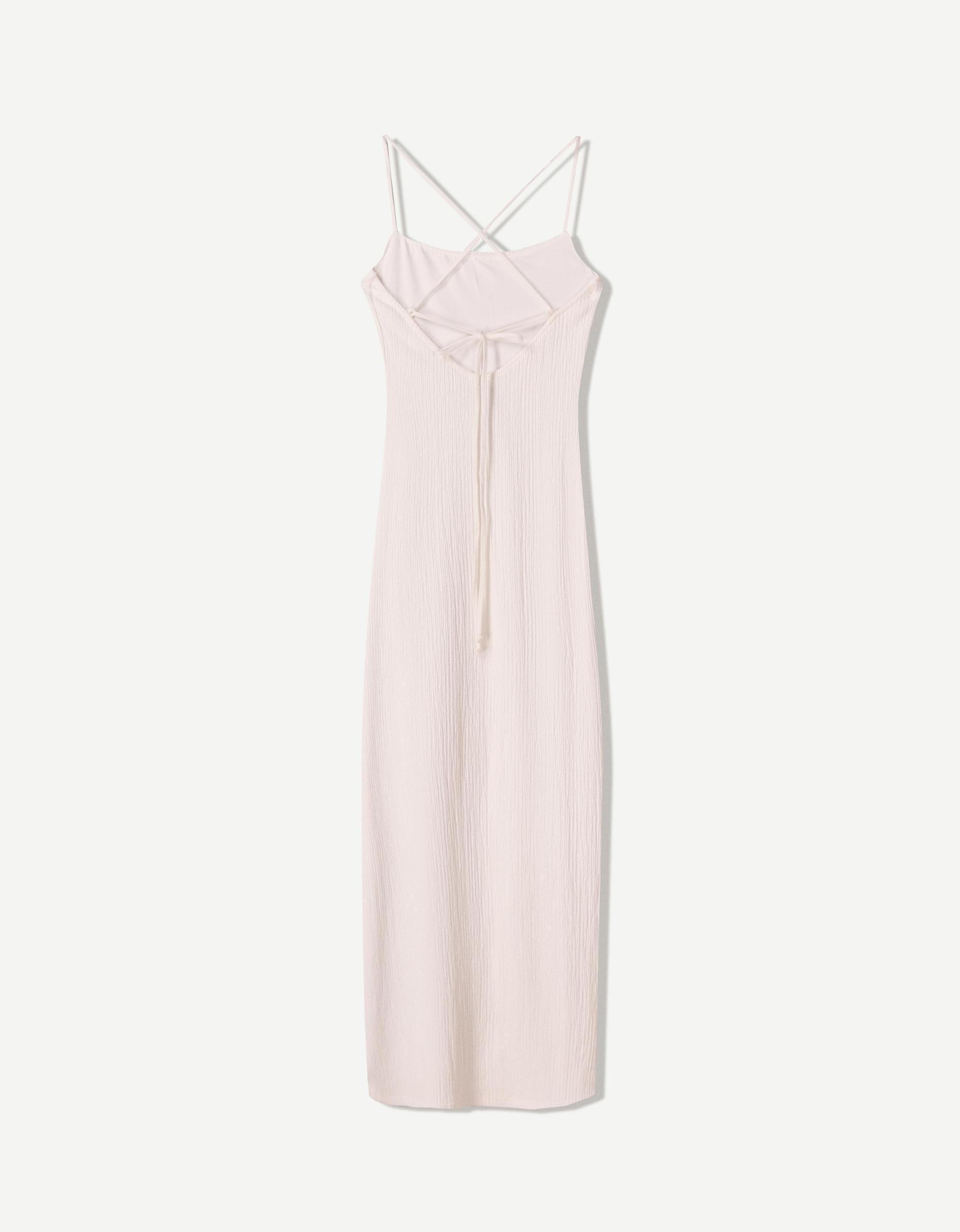 Rustic midi dress with straps Product Image