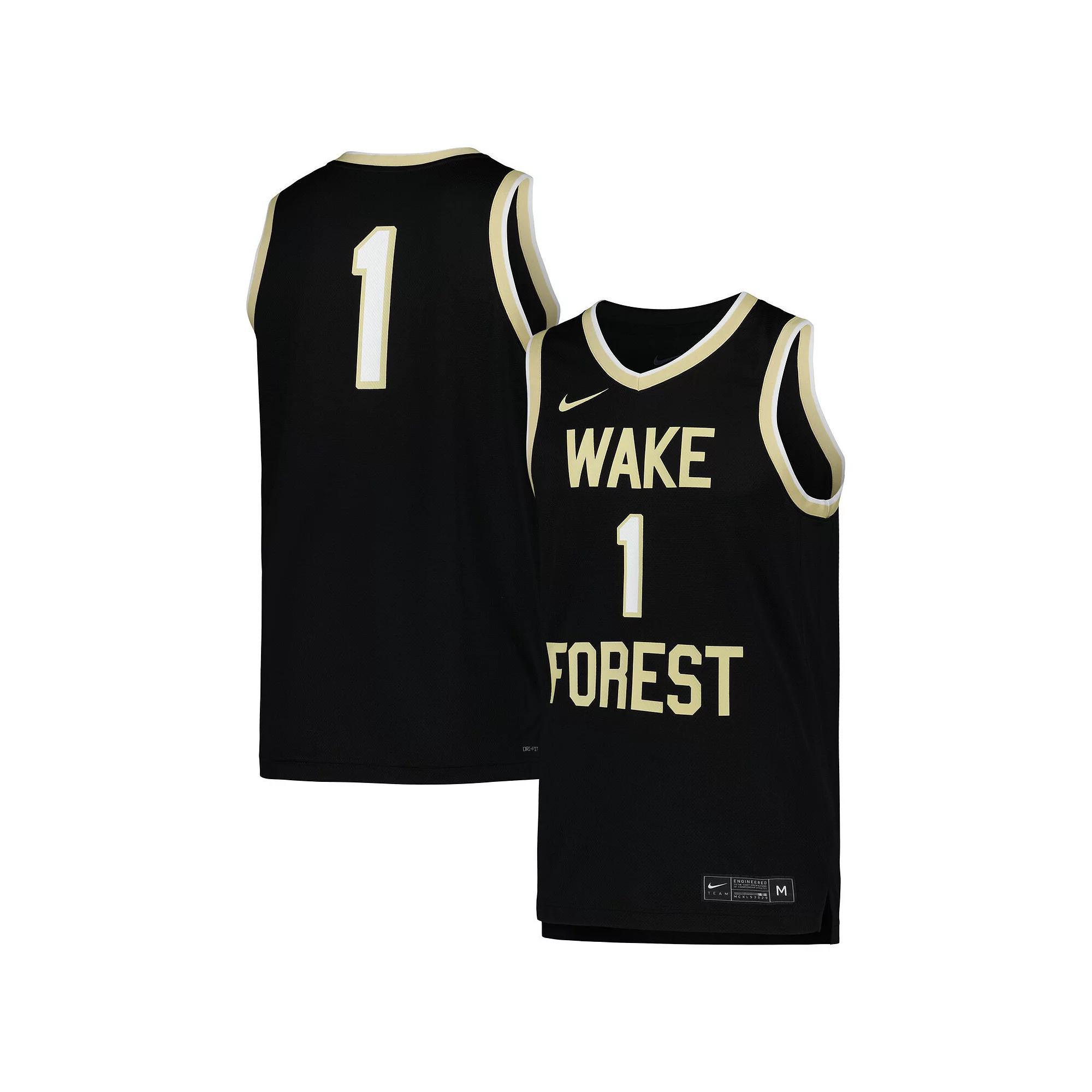 Men's Nike Black Wake Forest Demon Deacons Replica Basketball Jersey, Size: XL, Wfu Black Product Image