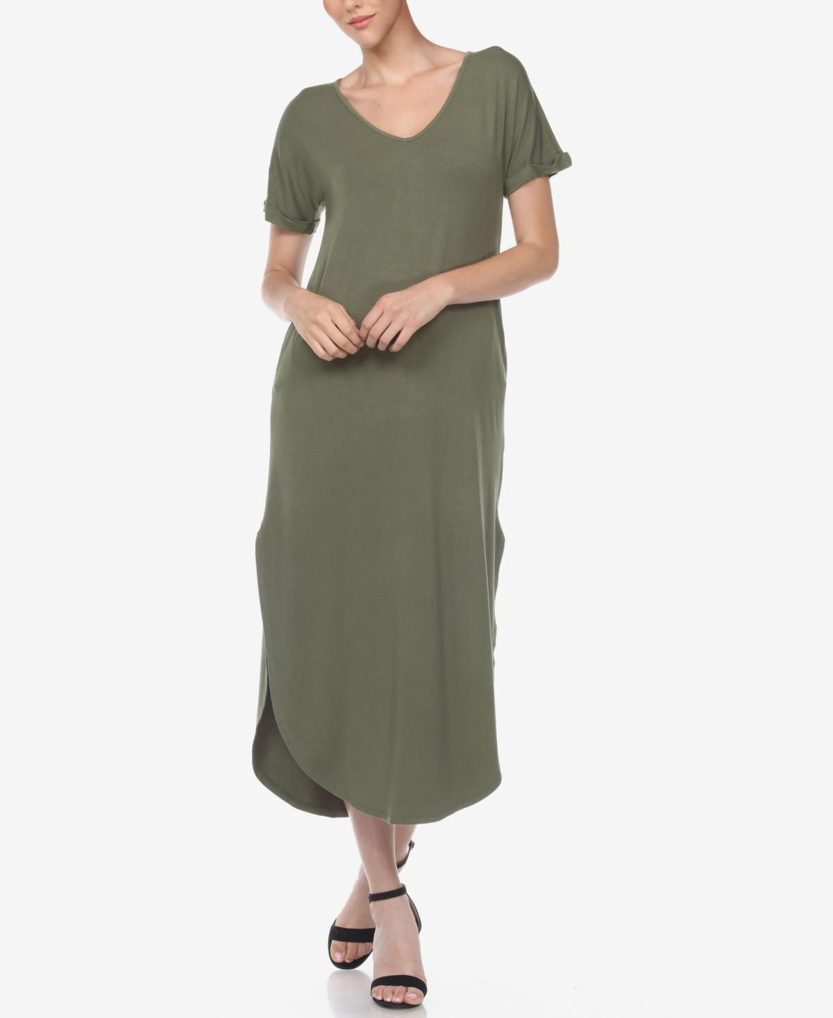 Womens Short Sleeve V-Neck Maxi Dress Product Image