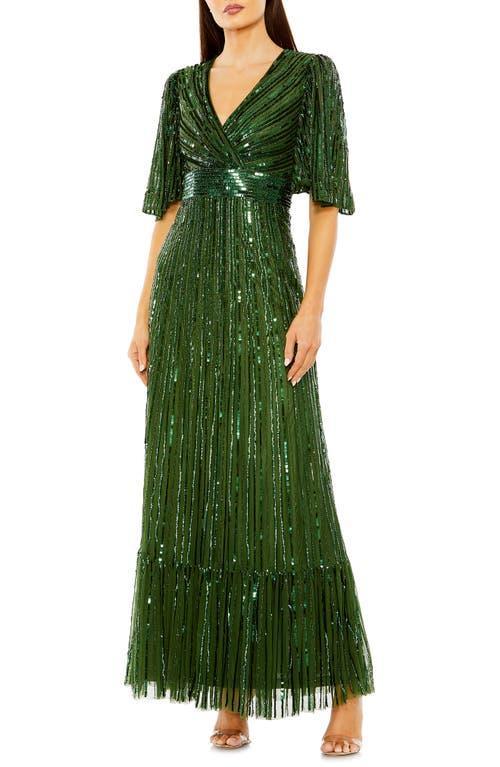 Mac Duggal Ruffle Sleeve V Product Image