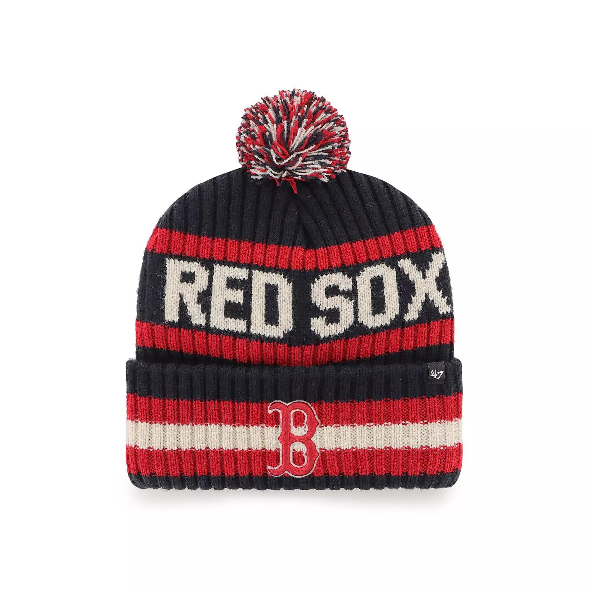 Mens 47 Boston Red Sox Bering Cuffed Knit Hat with Pom, Blue Product Image