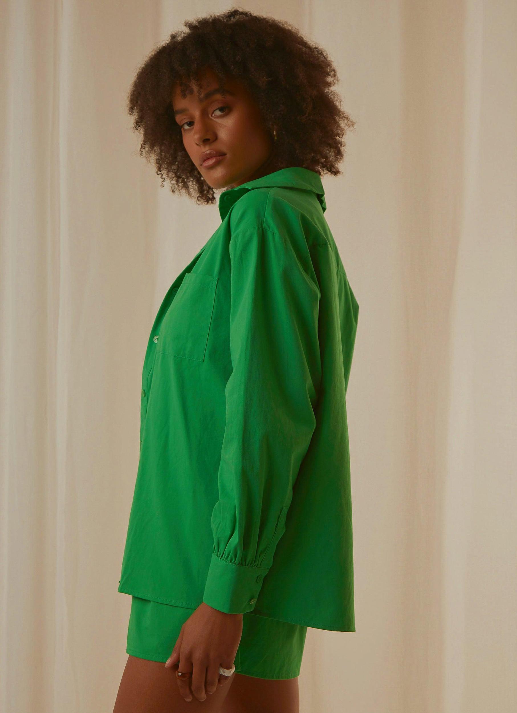 Daydreams Shirt - Jade Green Female Product Image