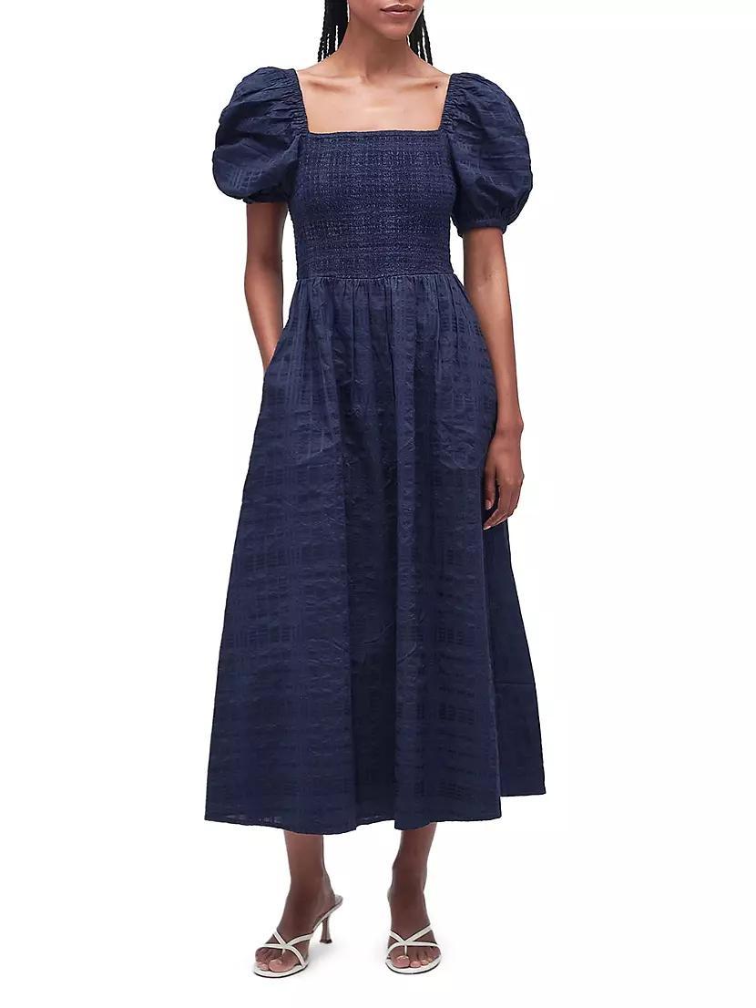 Macy Checkered Cotton Midi-Dress Product Image