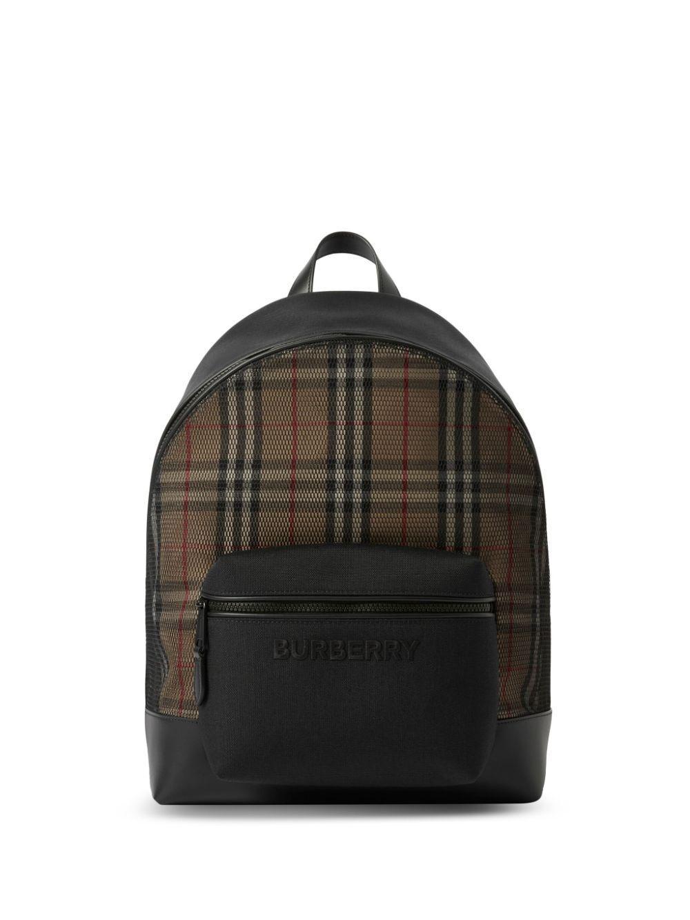 BURBERRY Check-print Embossed-logo Backpack Product Image