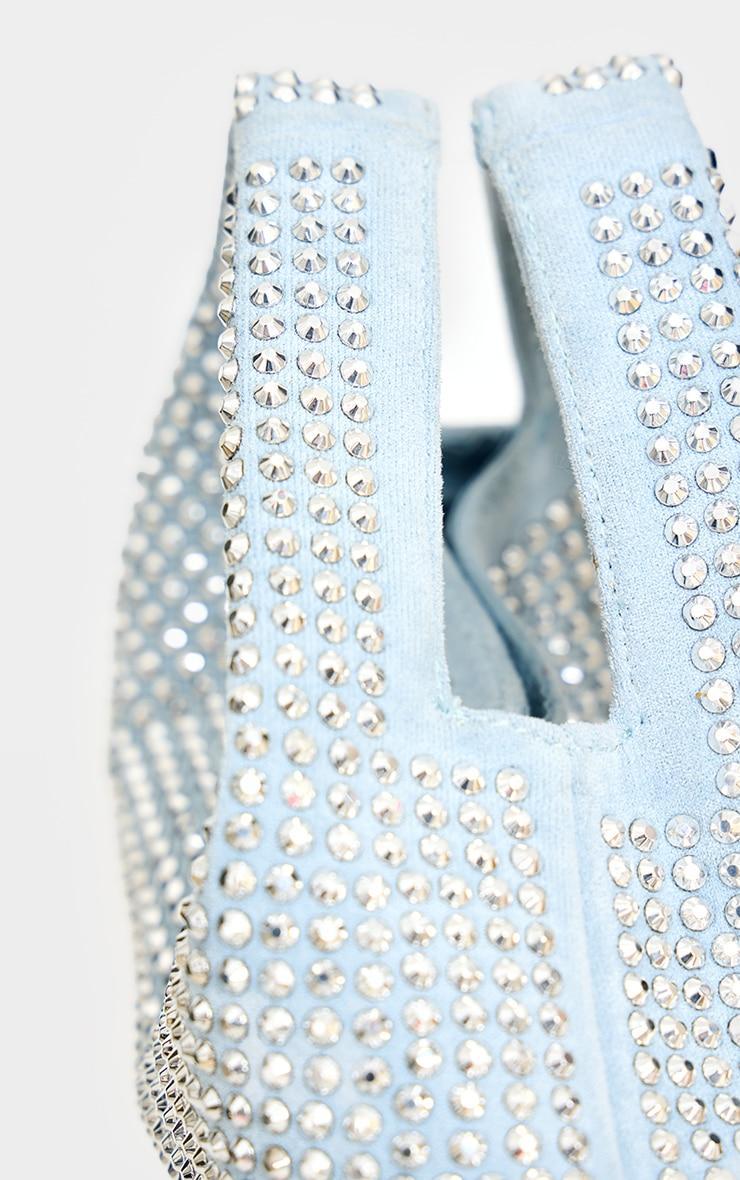 Blue Faux Suede Diamante Stud Grab Bag Product Image