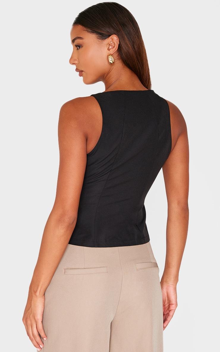 Black Woven Vest Product Image