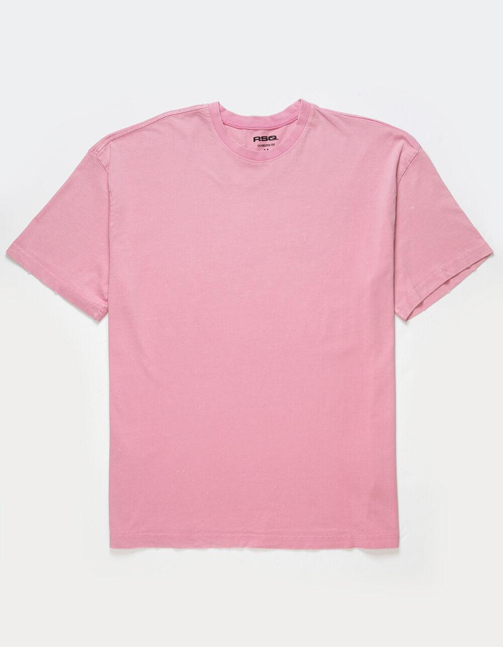 RSQ Mens Acid Wash Oversized Tee - PINK Product Image