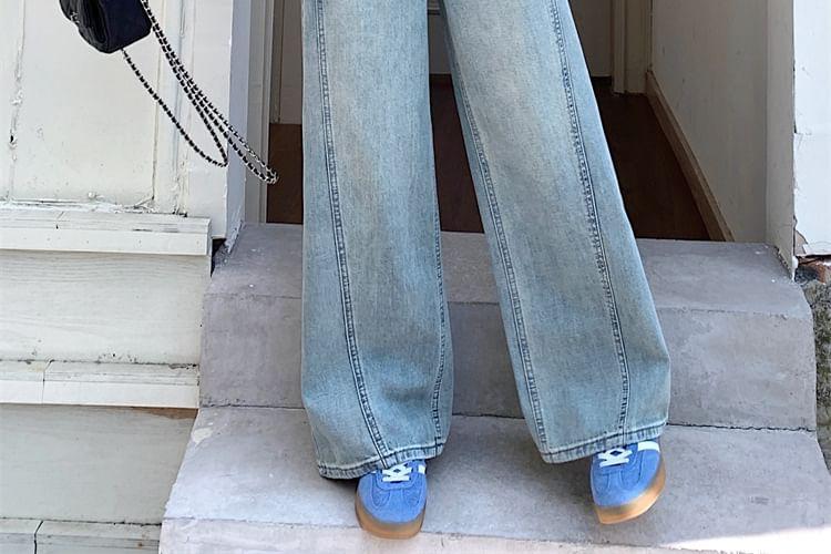 High Rise Washed Wide Leg Jeans Product Image
