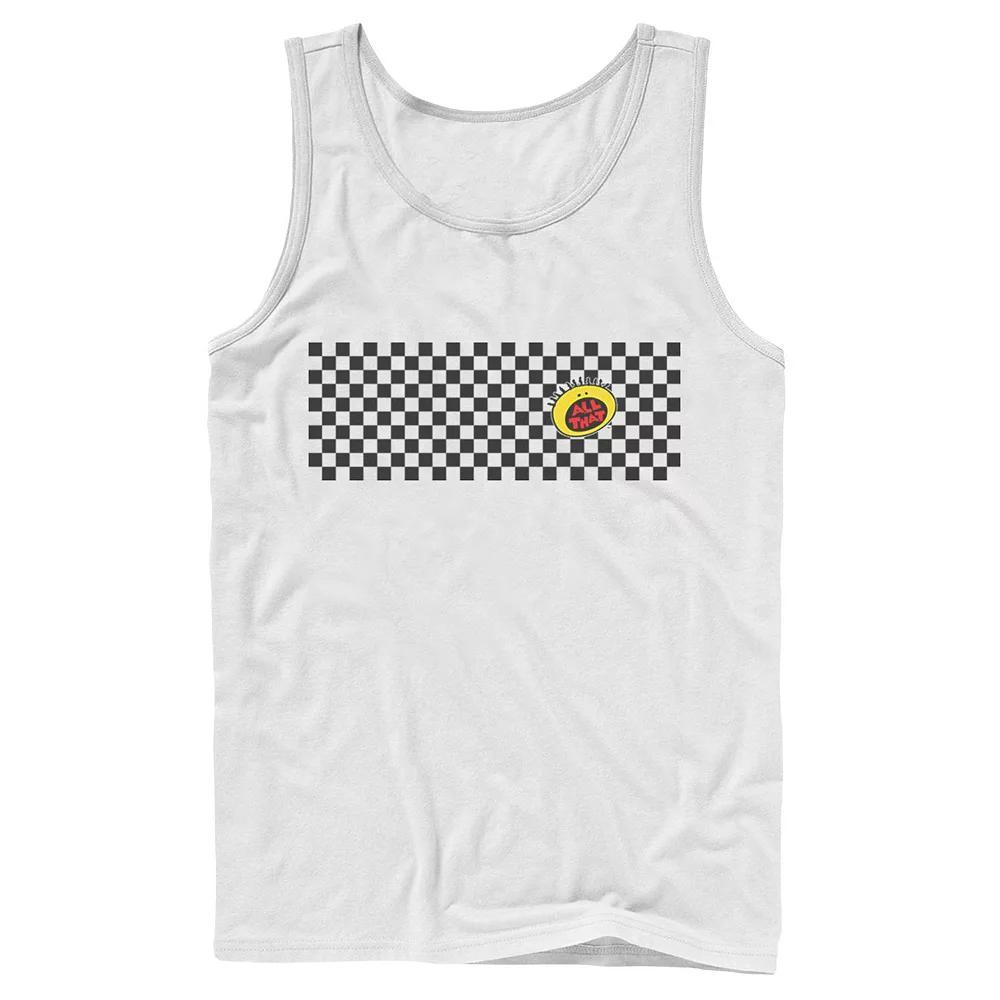 Men's Nickelodeon All That Left Chest Logo Paneled Checkers Graphic Tank Top, Size: Large, White Product Image