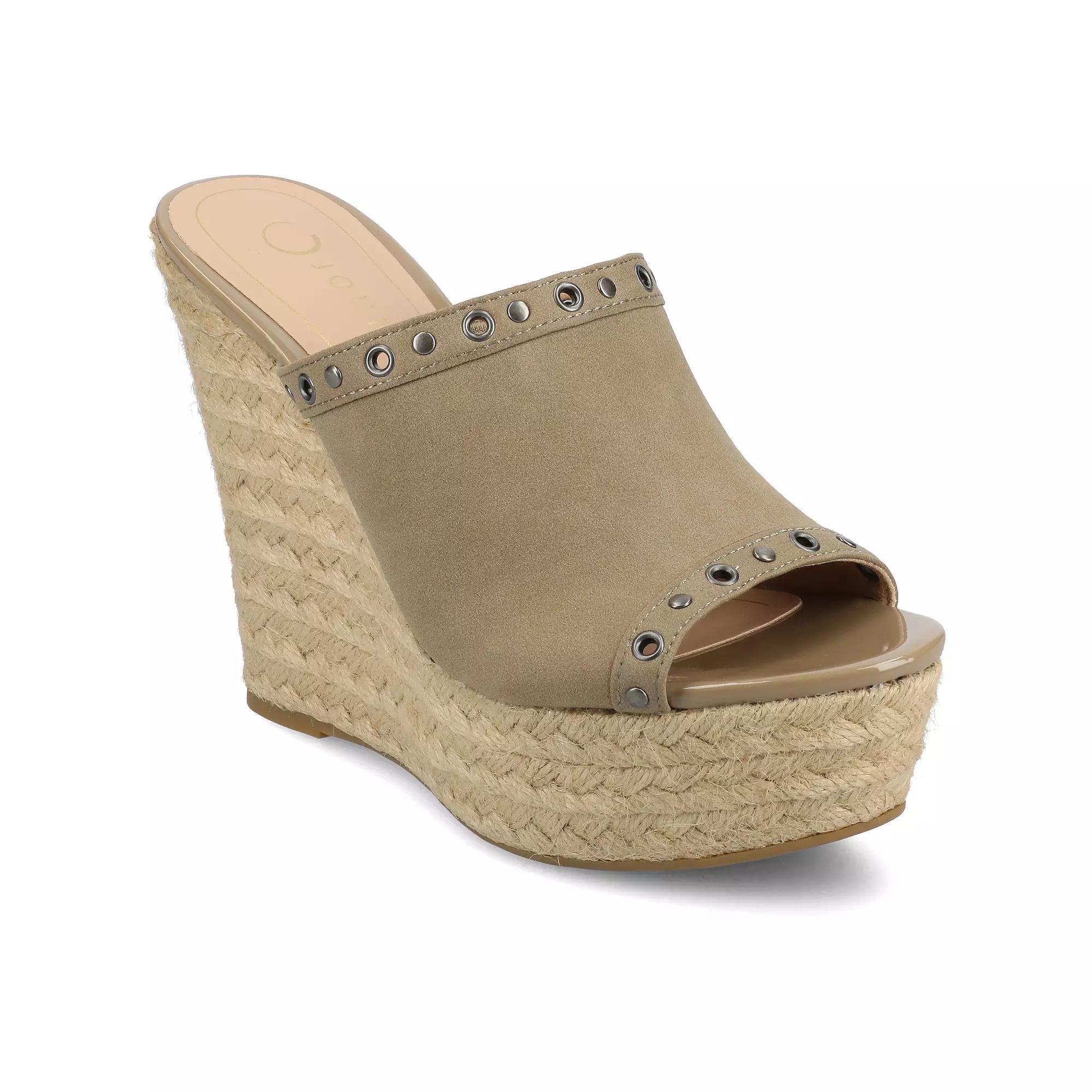 Journee Yari Women's Platform Espadrille Wedge Sandals, Size: 10, Brown Product Image