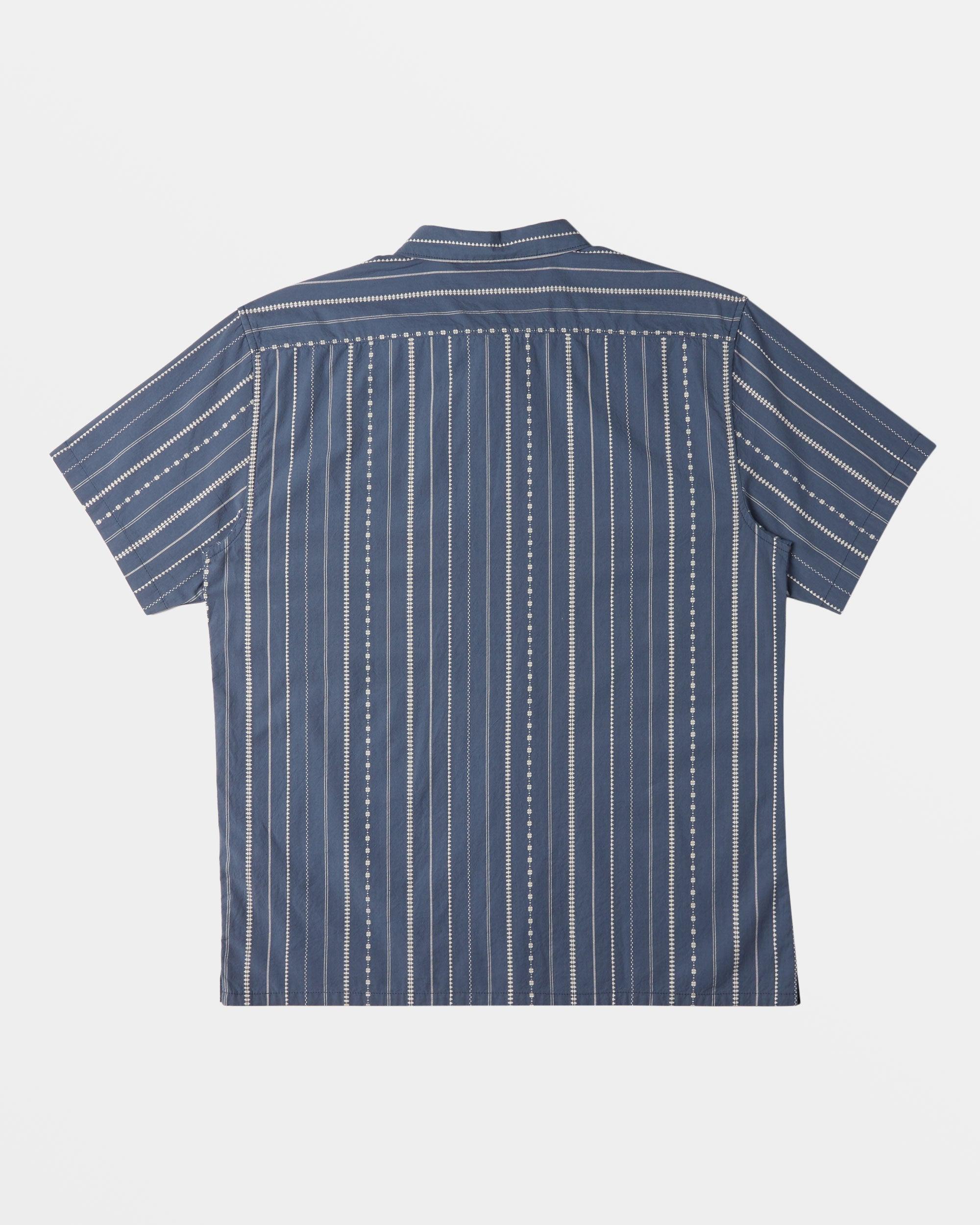 Sundays Jacquard Short Sleeve Shirt - Smoke Blue Male Product Image